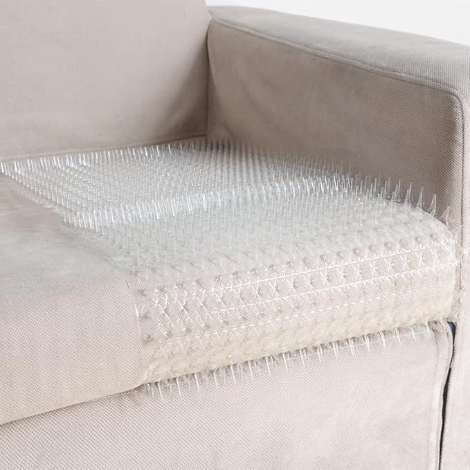 16PCS Cat Spike Mat Outdoor Indoor Cat Deterrent Scat Mat Keep Cats/Dogs Off Counter Pet Deterrent Training Mats Plastic Mats with Spikes (18.3 Sq.ft,16" x 13"