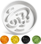 LE TAUCI Ceramic Slow Feeder Dog Bowls Small Breed, 0.6 Cups Dog Food Dish for Fast Eaters, Puzzle Bowl for Small Dogs and Cats,Angle White