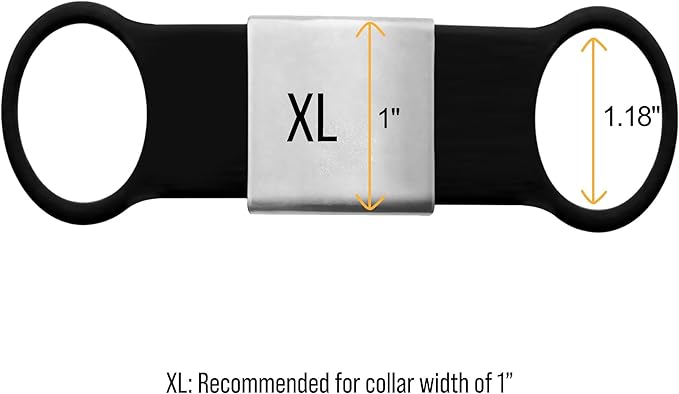 Smart Slide-On QR Code Pet Tag – Silent Dog & Cat ID Tag with Laser Engraving – Stainless Steel & Silicone – No App Needed – Custom Pet Profile – Fits Most Collars (Black, Extra Large)