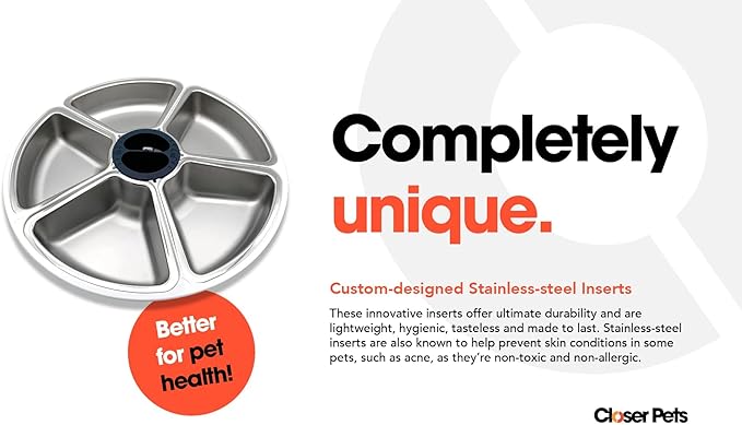 Cat Mate Replacement Bowl with Stainless Steel Inserts for The Five-Meal Automatic Pet Feeder