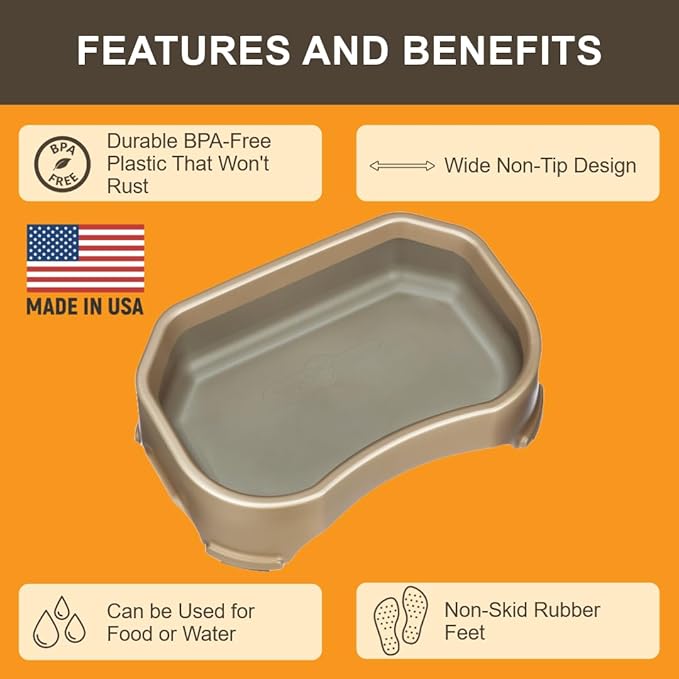 Neater Pet Brands Extra Large Water Bowl for Dogs, Outdoor Dog Water Bowl (2.25 Gallon Extra-Large Capacity), Big Trough Style Food Dish for Indoors or Outside, No Spill Large Dog Bowls, Champagne