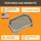 Neater Pet Brands Large Water Bowl for Dogs, Outdoor Dog Water Bowl (1.25 Gallon Extra-Large Capacity), Big Trough Style Food Dish for Indoors or Outside, No Spill Large Dog Bowls, Champagne