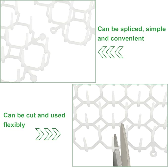 16PCS Cat Scat Mat 16x11 Cat Spike Keep Cats Out of Yard Permanently, Scat Mat with Spiked Outdoor Garden Indoor Furniture, Plastic Anti Digging for Dogs Deterrent, White Cat Deterrent for Counter