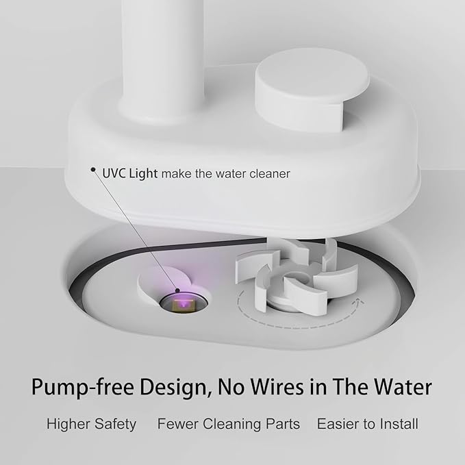 Cat Water Fountain, App Control Cat Fountain, 122oz/3.6L Pumpless Water Fountains for Cats Indoor with Stainless Steel Tray, Wi-Fi Dog and Pet Water Fountain (Pink, Fountain+2 Fliters)