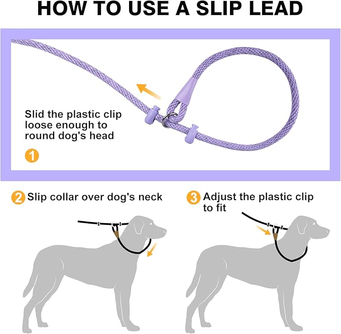 Lynxking Dog Leash Slip Lead Reflective Breathable Rope Comfortable Strong No Pull Slip On Pet Training Lead for Dogs