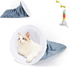 Cozy Cat Winter Sleeping Bag,Cat Sleeping Bag,Self Warm Cat Cave Bed 360° Wrap,Soft Plush Large Cat Sack Self Warm Cat Bed,Cat Sleeping Bag for Indoor Cats (B)