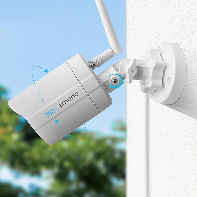 Zmodo Cameras for Home Security (Indoor & Outdoor Camera Bundle), 1080p HD, IP Camera Wireless WiFi, Motion Detection, Two-Way Talk, Night Vision, Remote View, Cloud Service, Work with Alexa/Google