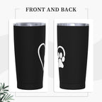 Dujiea 20oz Tumbler With Lid And Straw, Dog Pet Paws Love Heart Vacuum Insulated Iced Coffee Mug Reusable Travel Cup Stainless Steel Water Bottle