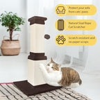 AGYM Cat Scratching Post, 32 Inch Cat Scratch Post for Cats and Kittens, Protect Your Furniture and Exercise Cats, Nature Sisal Modern Cat Scratcher for Indoor Cats, Brown