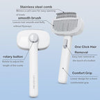 2-in-1 Pet Deshedding Brush Cat Dematting Comb for Indoor Cats and Dogs Comb for Shedding Long & Short Hair Gentle Massage Grooming Tool Easy to Remove Loose Undercoat,Matted Fur & Tangles