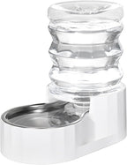 RIZZARI Dog Water Bowl Dispenser: 5L Automatic Stainless Steel Gravity Feeder - Large Capacity Ideal for Indoor and Outdoor Hydration