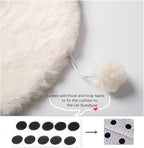 SHENGOCASE 2-Pack Oval 11" x 15" Faux Rabbit Fur Cat Condo Replacement Cushion. Cat Dog Bed Cushion Pad Mat, Cat Pad for Window Perch Cat Tree Tower, Cat Dog Carrier Cage Crate Kennel Furniture