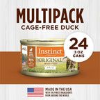 Instinct Original Pate Wet Cat Food, Grain Free Recipe - Real Duck, 3 oz. Cans (Pack of 24)