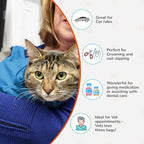 Cozy Comfort Carrier - X-Large Light Blue Cat Carrier and Cat Restraint Bag for Medication Administration, Grooming, Vet Visits, Dental Care, and Nail Trimming