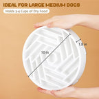 WHIPPY Slow Feeder Dog Bowl, Puzzle Maze Design to Slow Down Eating, 3-Cup Capacity, Anti-Gulping Food Bowl for Medium & Large Dogs,White