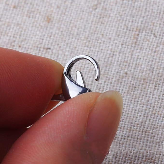 IVIA Dog Tag Clips / 316 Stainless Steel Lobster Buckle with Rings for Cat& Dog Collars and Necklace(2 Pack Silver)