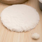 SHENGOCASE Round 20" Faux Rabbit Fur Cat Dog Bed Cushion Pad Mat, Cat Tree Tower Replacement Cushion Pad, Pad for Window Perch, Cat Dog Carrier House Cage Crate Kennel Furniture