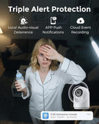 Devo Indoor Smart Cameras for Home Security 2K, 360 Pan-Tilt Human Pet Dog Baby Monitor Camera with Phone App, WiFi Home Camera Motion Detection, Color Night Vision 2-Way Audio, 256GB SD Card & Cloud