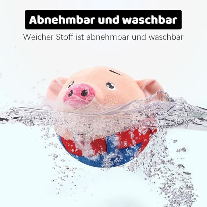 HISKI Active Moving Pet Plush Toy, 2024 Interactive Dog Toys Talking Moving Dog Ball Toy Washable Cartoon Pig Plush Sound Electronic Herding Ball for Dogs Shake Bounce Boredom Toys for Dog, Cats