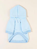 QWINEE Basic Dog Hoodie Sweatshirt Puppy Sweater Warm Cat Costumes Pet Clothes for Chihuahua Puppy Kitten Small Medium Dogs Light Blue Large