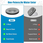 SCHITEC Dog Water Bowl No Spill 3L/0.8 Gallon Slow Drinking Anti-Splash Stainless Steel Dog Bowl with Floating Disk, Spill Proof Pet Travel Water Dispenser for Sloppy Messy Drinkers(Gray)