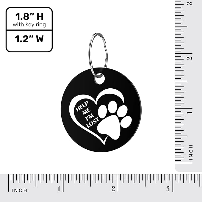 MYLUCKYTAG QR Code Stainless Steel Pet ID Tag - Personalized Dog Collar Tag With Online Profile, Location Alert Email, Digital and Engraved Options