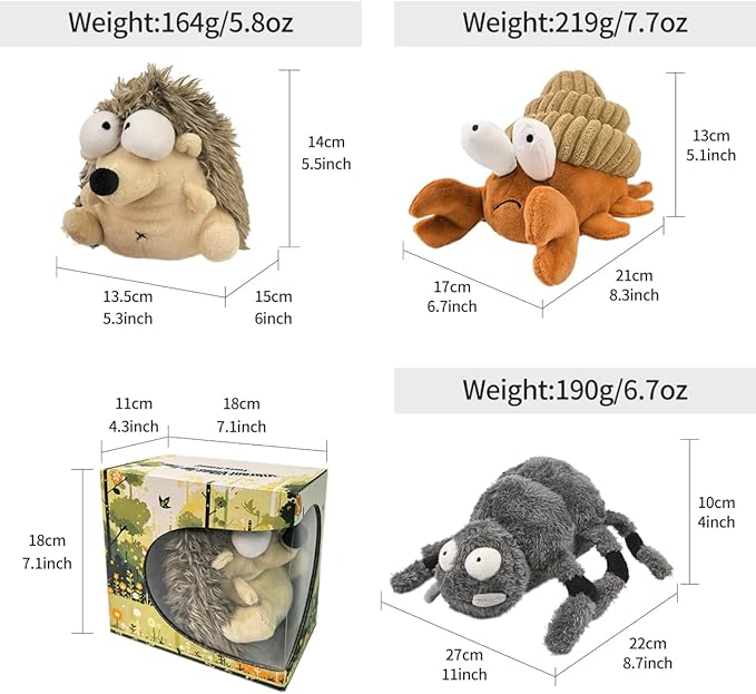 Interactive Dog Toys That Moves Active Ball for Dogs with Rechargeable Battery, Self Moving Balls and Plush Cover for Small & Medium Dogs to Chase, Barking Dog Toy Vibrates Toy HedgSpid