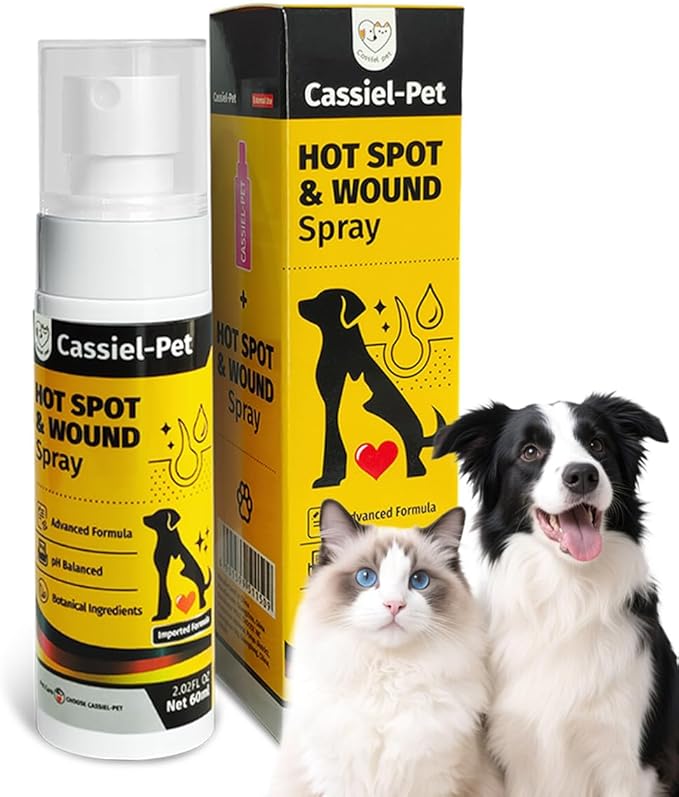 Hot Spot Spray Treatment, Wound Care & Itch Relief Spray for Dogs and Cats, Relives Scratching, Itchy Skin and Paw Licking, for All Animals, 2.02oz