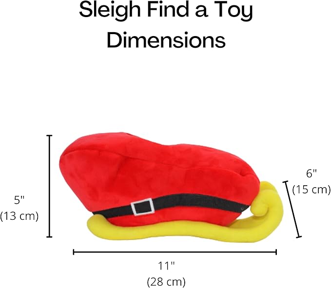 Midlee Santa Sleigh Find a Toy Christmas Dog Toy- Plush Burrow Interactive Hide & Seek Pet Holiday Toy