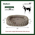 BALANCE Calming Dog Bed for Medium Sized Dogs, 30 Inches Oval Washable Pet Bed with Sides, Orthopedic Pet Couch Sofa with Non-Slip Bottom, Oatmeal