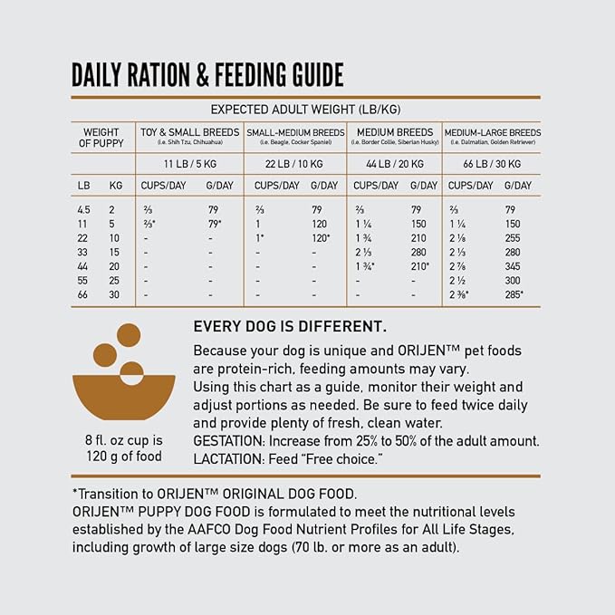 ORIJEN Grain Free High Protein Dry Dog Food Puppy Recipe 13lb Bag