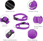 PLUTUS PET Reflective Martingale Collar with Quick Snap Buckle,No Pull Dog Choker Collar for Small Medium Large Dogs,XS,Purple