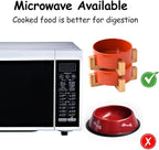 Petygooing Ceramic Dog Cat Bowl Set with Stand - Medium Dog Bowls, Anti-Slip Set of 2 - 28 OZ /3.6 Cups - Rust Red