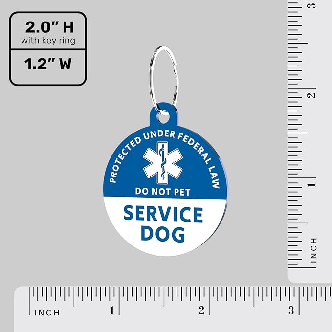 MYLUCKYTAG QR Code Stainless Steel Service Dog Tag - Engraved Digital ID, Location Alert