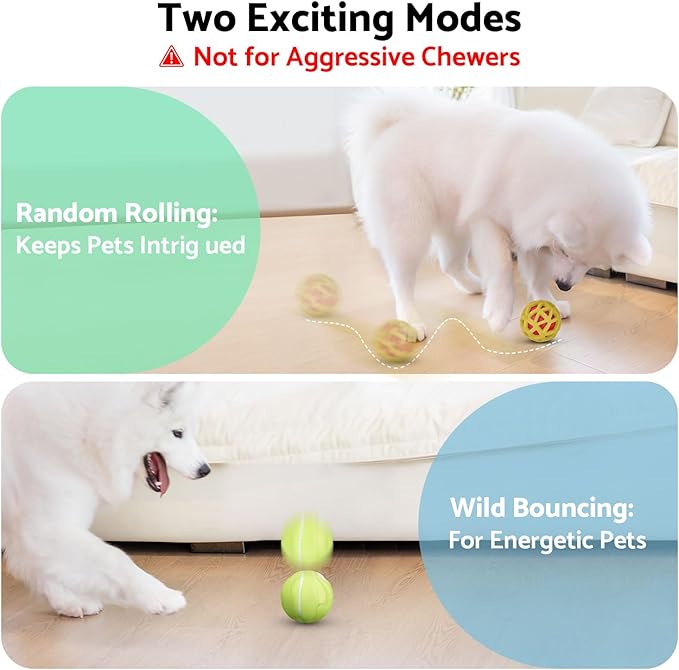 seagi Interactive Dog Toys – Durable Automatic Bouncing & Vibrating Interactive Dog Ball for Smart Play, Motion-Activated Moving Dog Toy for Small/Medium/Large Dogs,USB Rechargeable (Yellow)