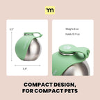 Malsipree 2-in-1 Portable Dog Water Bottle & Bowl for Small Dogs - Leak Proof & Insulating - Travel Water Dispenser - Stainless Steel Bottle & Silicone Bowl - Walking & Hiking (10 fl oz, Sage)