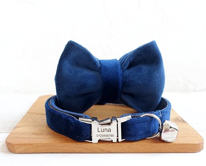 Cat Collar Personalized with Name Phone Number Engraved,Customized with Bell for Small Dogs Puppy Kitten