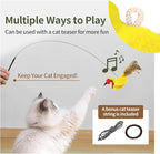 Catnip Cat Toys Boredom Relieve Teeth and Kicking Feather Cat Toys Interactive with Lifelike Chirp Sound Chirping Bird Kitten Toy Real Feather (6 Pack)