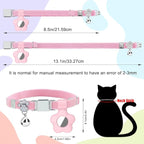 Personalized Safety Elastic Cat Collars with Bell Soft Silicone Cover for Air Tag,Laser Customized Stretch Kitten Collars for Girls Boys Cats (Pink)
