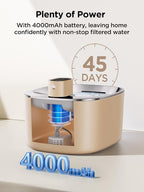 Cat Water Fountain Battery Operated, 4L/135 fl oz Pet Water Fountain for Cats and Dog with Motion Sensor, Ultra Quiet Cat Drinking Fountain with 2 Filters (Beige YPD-C004P)