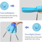 Dog Water Bottle, Travel Puppy Water Bowl, Leak Proof Portable Puppy Water Dispenser, Foldable Dog Water Bottle for for Pets Outdoor Walking, Hiking, Travel, Food Grade Plastic - 19oz Blue