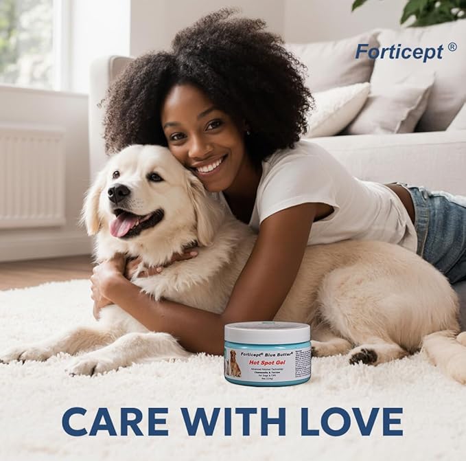 Forticept Blue Butter – Hot Spot Treatment for Dogs Cats | Dog Cat Wound Care | Skin Yeast Infections, Ringworm, Cuts, Rashes, First Aid Veterinary Strength Anti Itch Cream 4oz