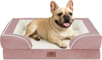 Comfort Expression Small Dog Beds Waterproof Orthopedic Foam Dog Sofa Beds for Medium Dogs Comfy Pet Bed with Washable Removable Cover & Non-Slip Bottom(Small,Pink)