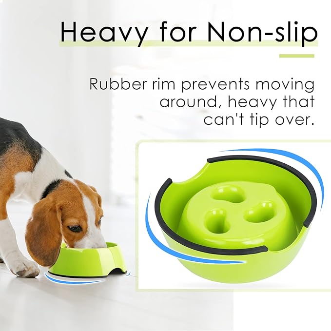 Super Design Slow Feeder Dog Bowl, 3 Cup, Non-Slip, Heat-Resistant, Sturdy, Dishwasher Safe, Suitable for Large Dogs