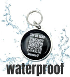 Waterproof NFC & QR Code Smart Pet ID Tag, Free Modifiable Digital Profile, No Subscriptions, No Apps Needed, Compatible with Smartphones. (White)