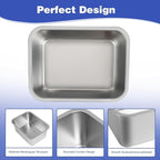 1.25 Gallons Large Dog Water Bowl, Stainless Steel Metal Dog Bowls, Large Capacity Pet Food Bowl Water Dish for Indoor and Outdoor Universal for Small & Medium Dogs 12.6''×8.7''×3.9''