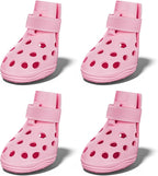 Dog Shoes for Hot Pavement, Breathable Dog Boots Paw Protectors with Adjustable Straps & Non-Slip Sole, Easy On & Off, Waterproof, Easy-Cleaning (Pink, M)