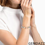 GEMDAZZ Sparkling Puppy Paw Print Charms in 925 Sterling Silver, Pave Dog Pawprint CZ Round Beads and Always in My Heart Charms, Gift for Animal Lover, fit European Women Bracelet/Necklace