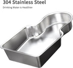 RIZZARI Stainless Steel Pet Water Feeder: 8L Automatic Leak-Proof Gravity Dispenser for Cats Dogs Indoor Outdoor Use（Black Without Filter,8L）