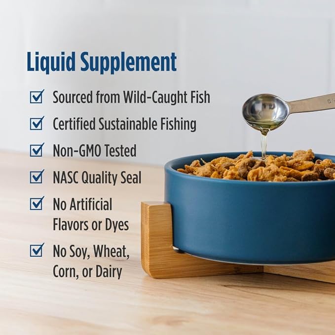 Nordic Naturals Omega-3 Pet, Unflavored - 8 oz - 1380 mg Omega-3 Per Teaspoon - Fish Oil for Medium to Large Dogs with EPA & DHA - Promotes Heart, Skin, Coat, & Immune Health